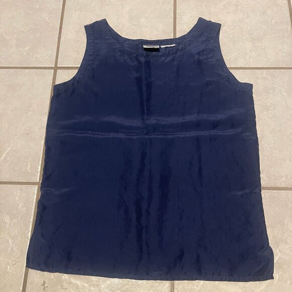 Vintage Huntington Ridge‎ Blue 100% Silk Women Tank Top Size Medium - Picture 1 of 4